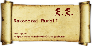 Rakonczai Rudolf névjegykártya